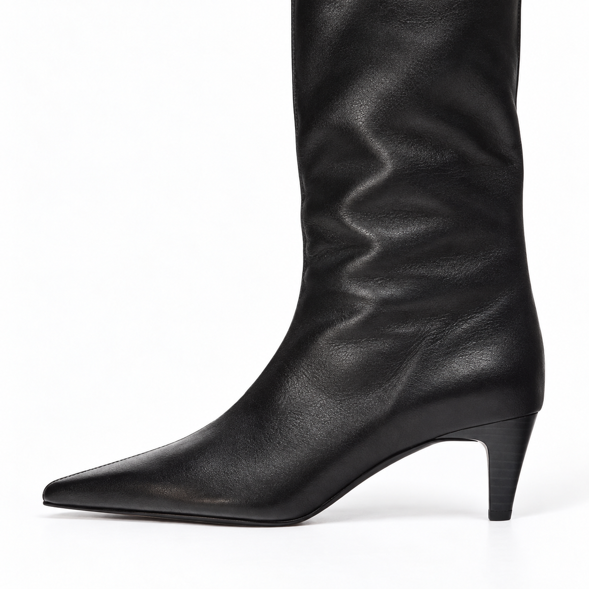 Bottes à bout pointu et petit talon jusqu'aux genoux pour femme