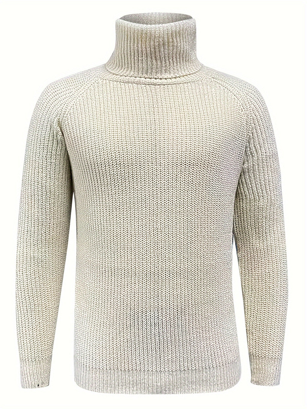 Men’s Ribbed Knit Raglan Sleeve Turtleneck Sweater