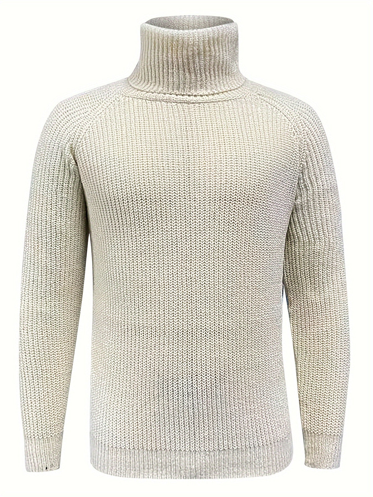 Men’s Ribbed Knit Raglan Sleeve Turtleneck Sweater