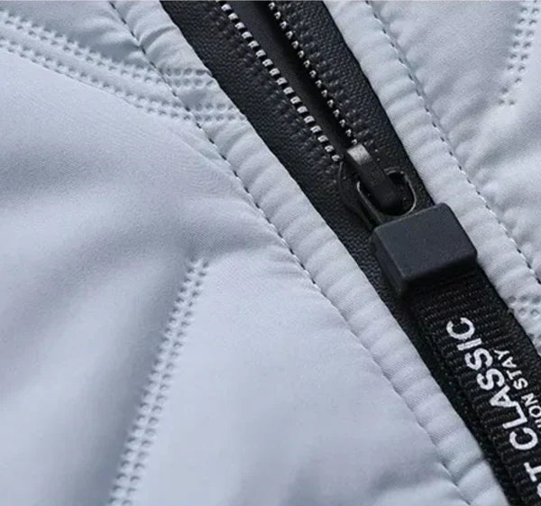 Men’s Chevron Quilted Stand Collar Puffer Jacket