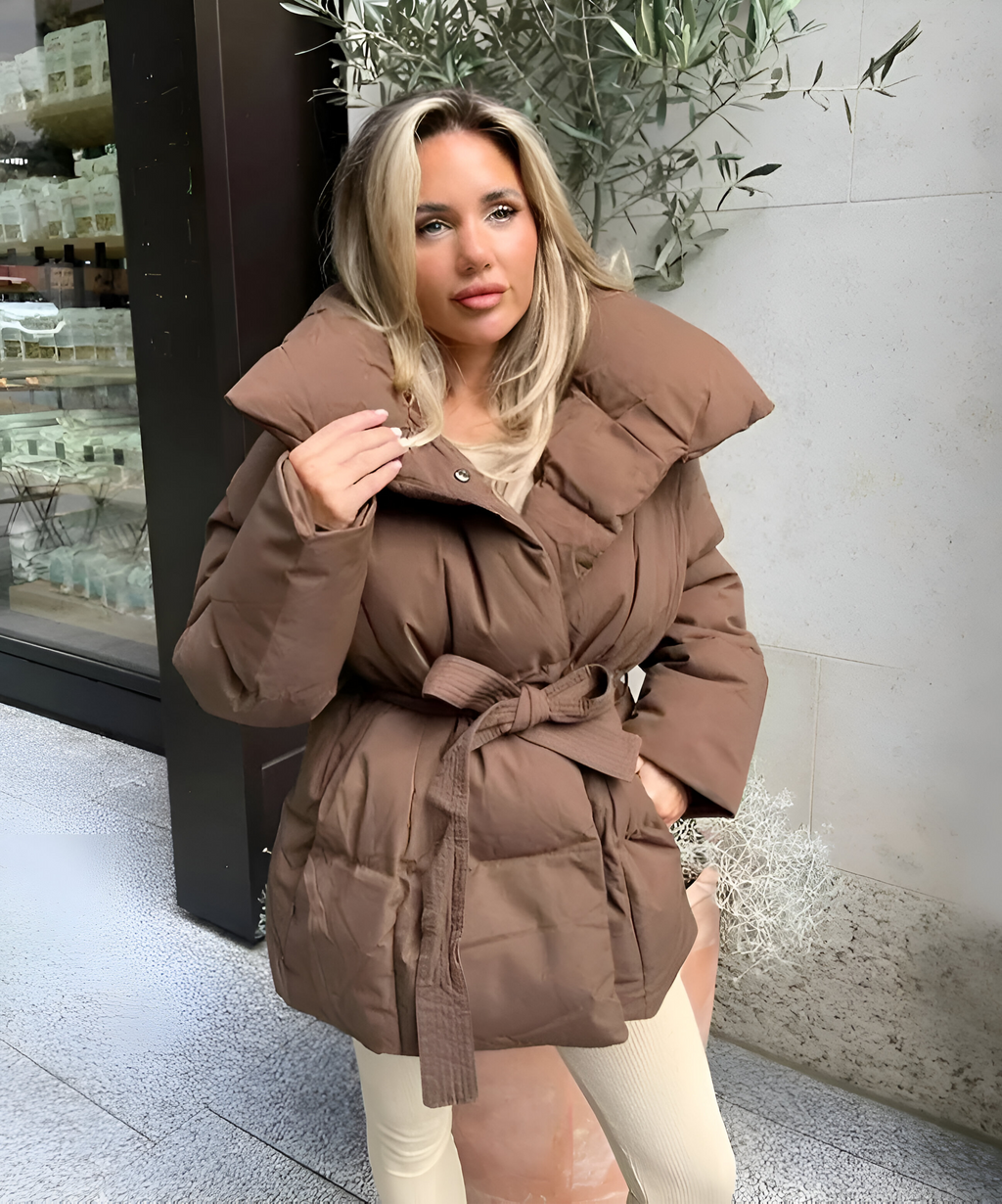 Women's Belted Puffer Jacket