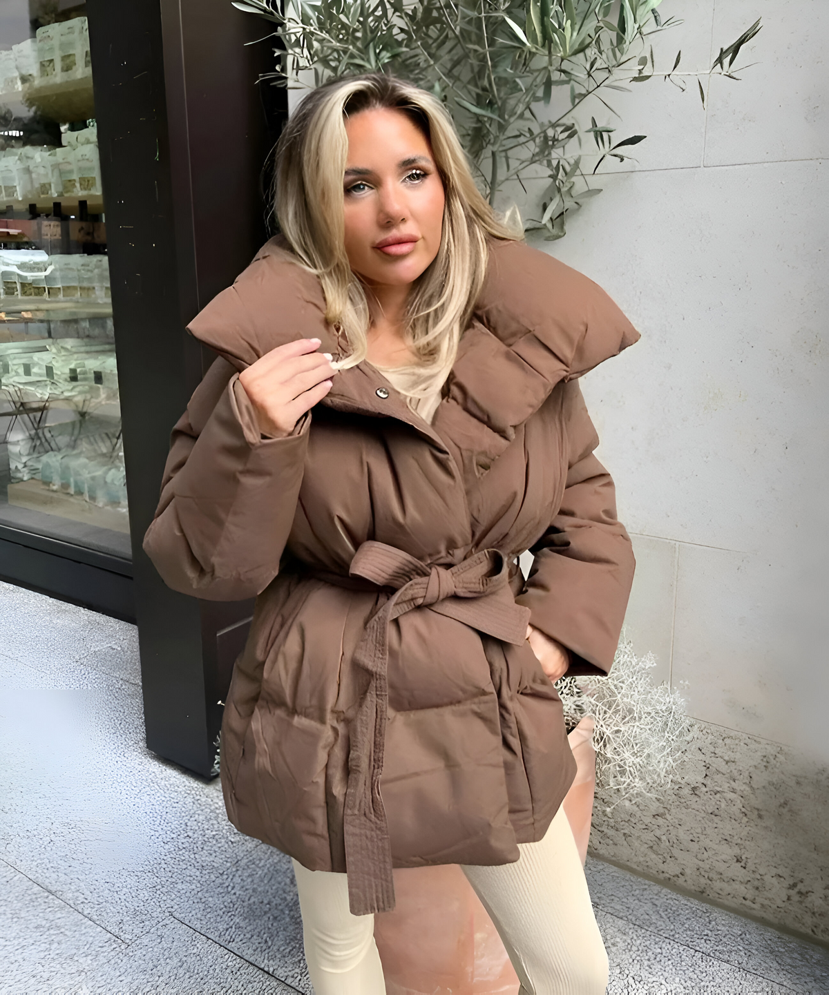 Women's Belted Puffer Jacket