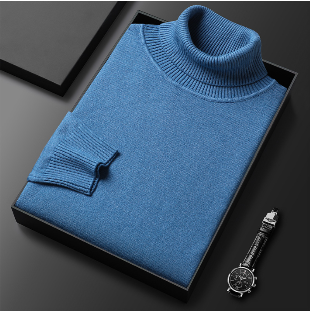 Men's Ribbed Turtleneck Knit Sweater