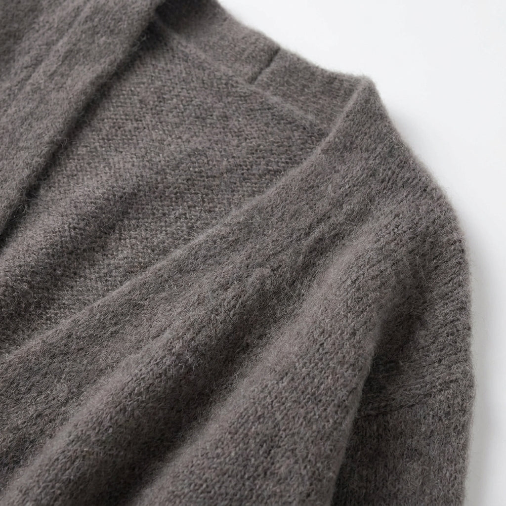 Women's longline open knit cardigan with long sleeves