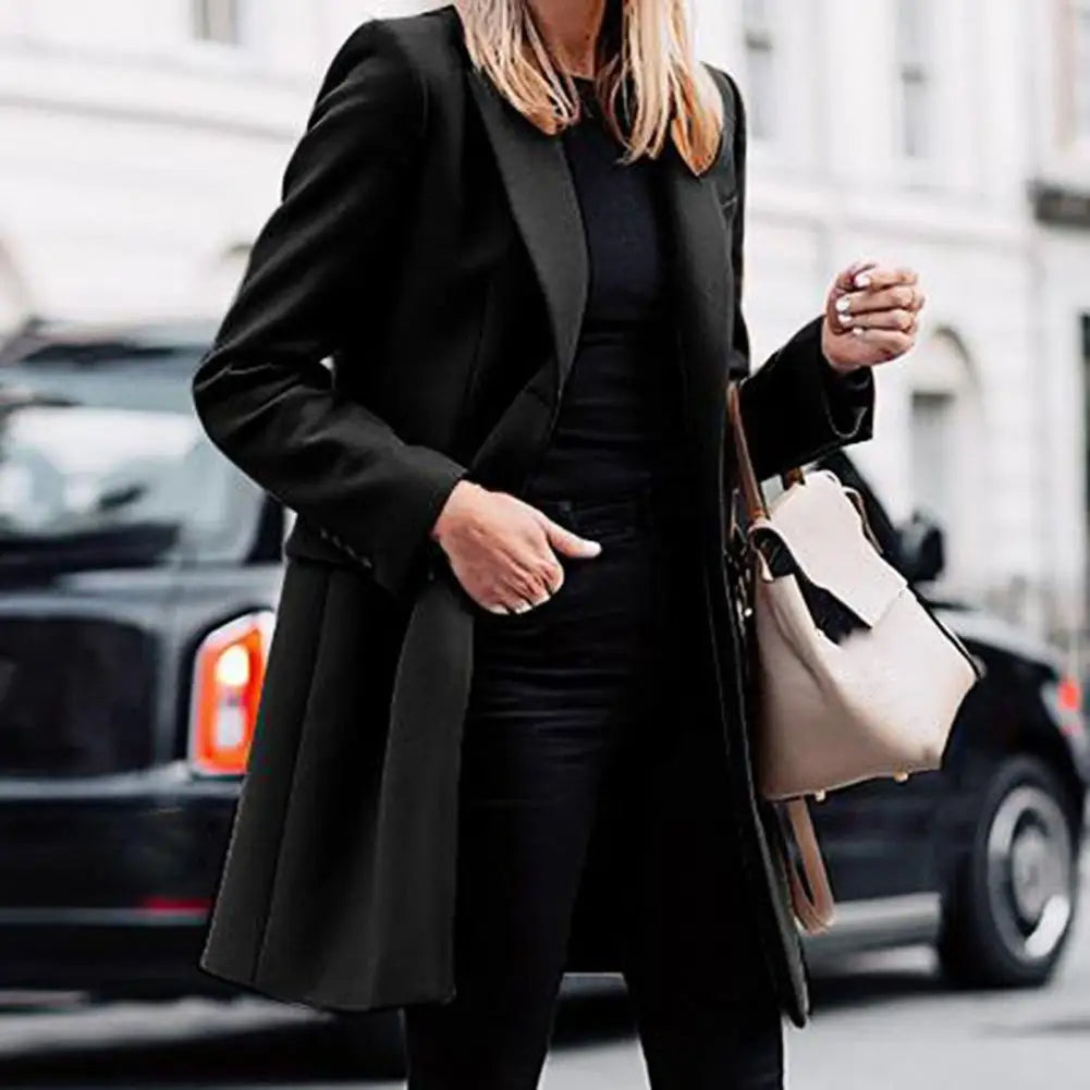 Women's Single-Breasted Tailored Longline Coat