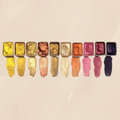 Rectangular 20-pan metallic watercolour palette with multicolour painted swatches