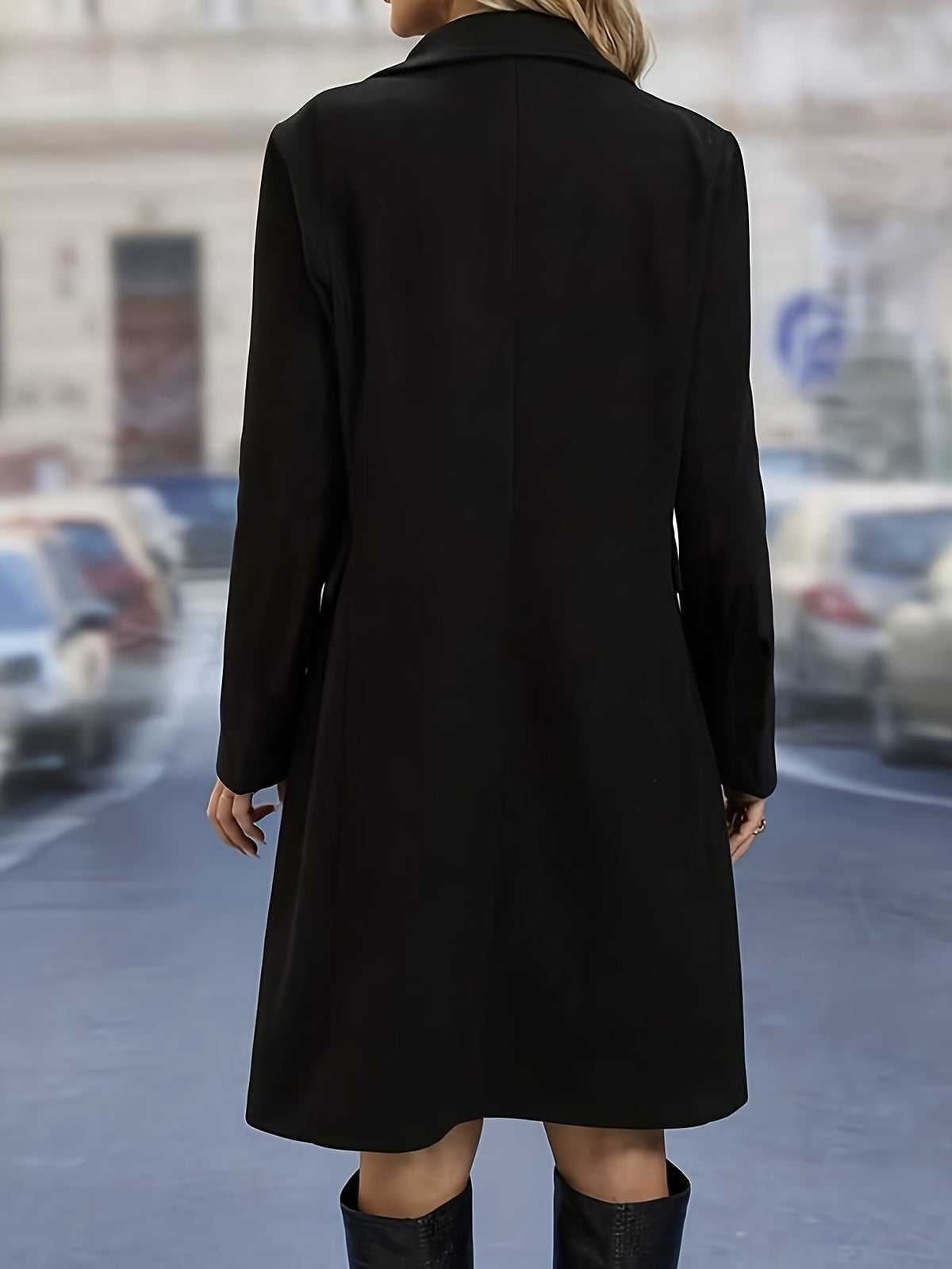 Women's Longline Double-Breasted Tailored Coat