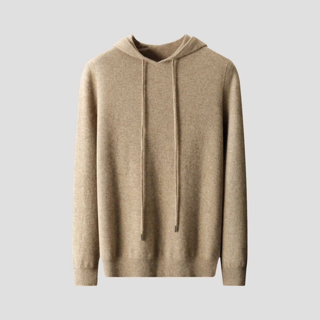 Men’s Soft Fine Knit Drawstring Hooded Sweater