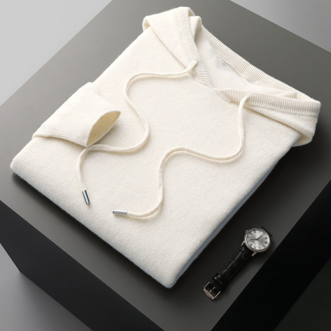 Men’s Soft Fine Knit Drawstring Hooded Sweater