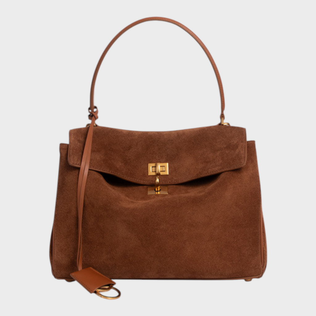 Sac à bandoulière pour femme, à rabat, poignée supérieure et fermoir à tourniquet