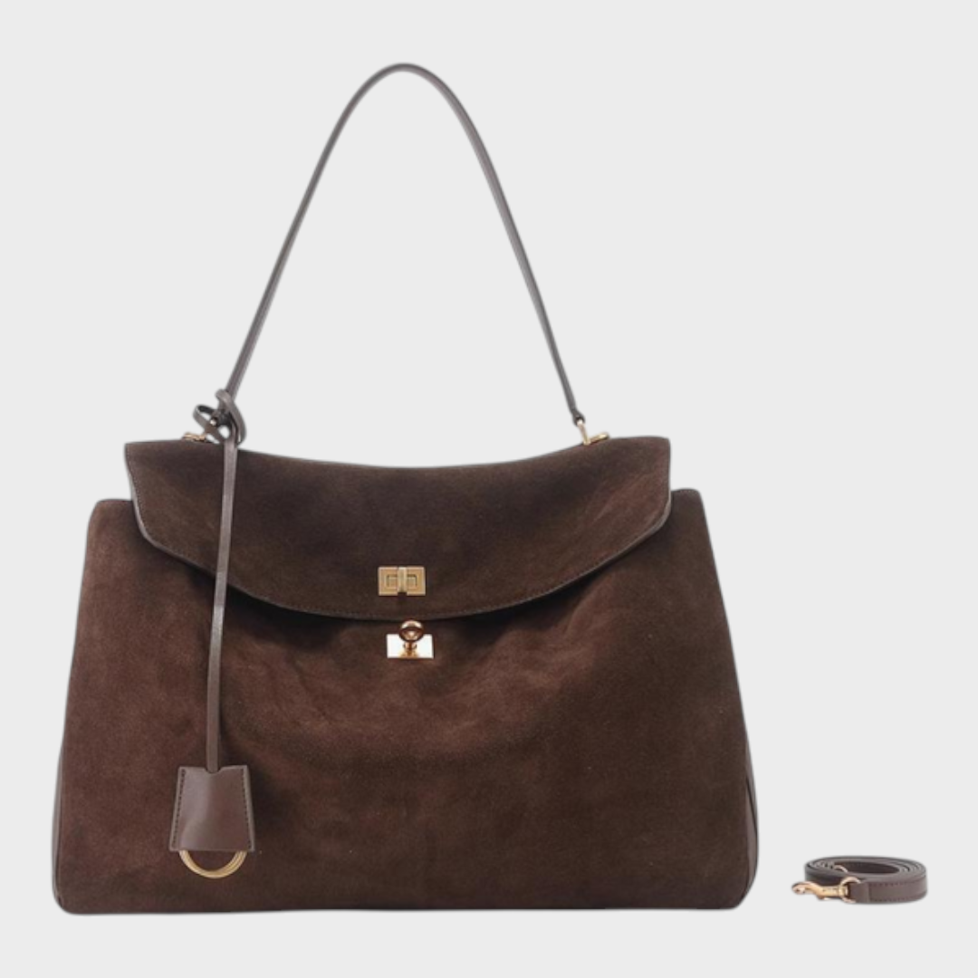 Sac à bandoulière pour femme, à rabat, poignée supérieure et fermoir à tourniquet