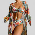 Bikini Set – Tropical Print Cover-Up Style