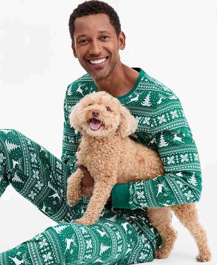 Ensemble de pyjama de Noël pour homme à motif jacquard nordique, avec bas jogger