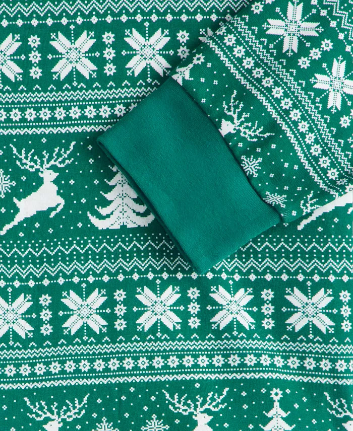 Ensemble de pyjama de Noël pour homme à motif jacquard nordique, avec bas jogger
