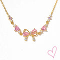 Bow Charm Crystal Chain Bracelet with Adjustable Clasp