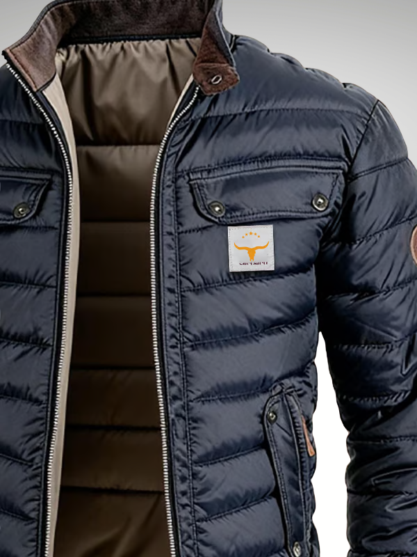 Veste matelassée zippée pour homme avec bordure contrastante