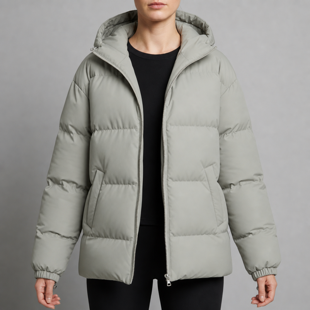 Women's Hooded Quilted Longline Puffer Jacket