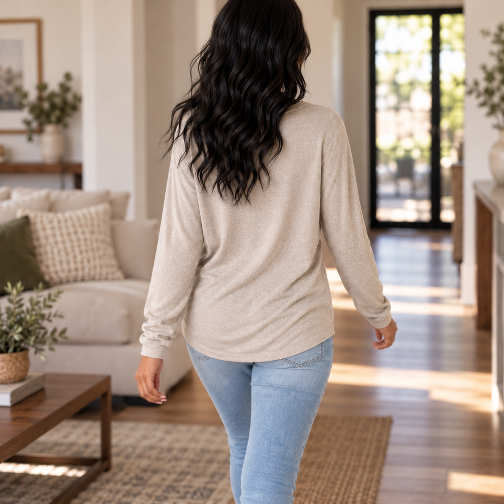 Women's Soft Brushed Dolman Sleeve Tunic Top