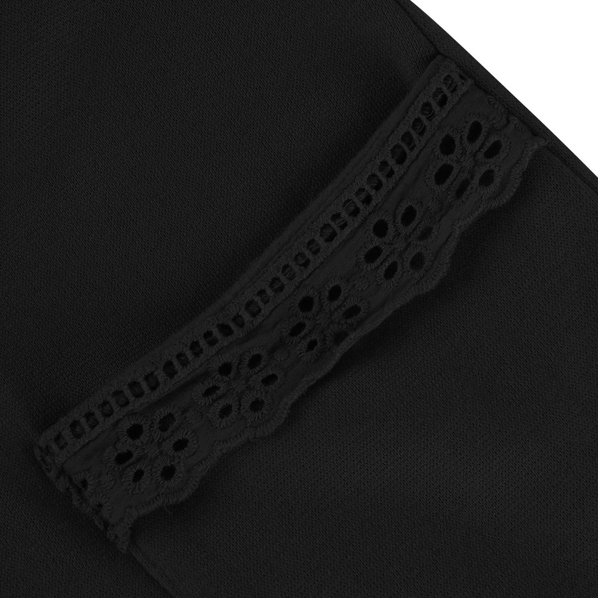 Robe longue à manches longues pour femme avec bordure en dentelle