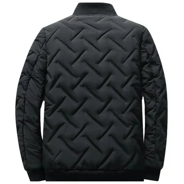 Men’s Chevron Quilted Stand Collar Puffer Jacket