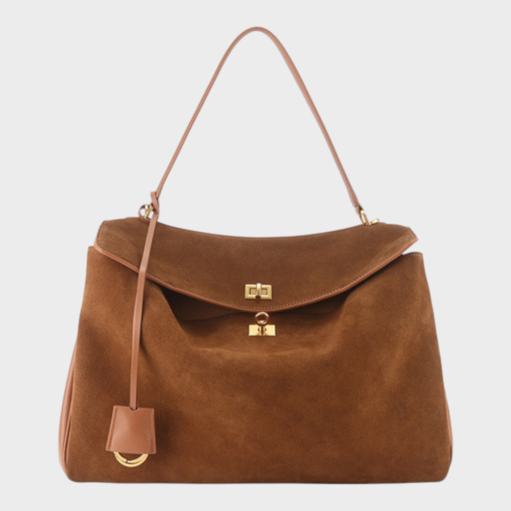Sac à bandoulière pour femme, à rabat, poignée supérieure et fermoir à tourniquet
