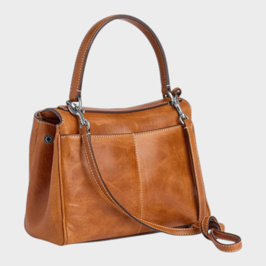 Sac à bandoulière pour femme, à rabat, poignée supérieure et fermoir à tourniquet