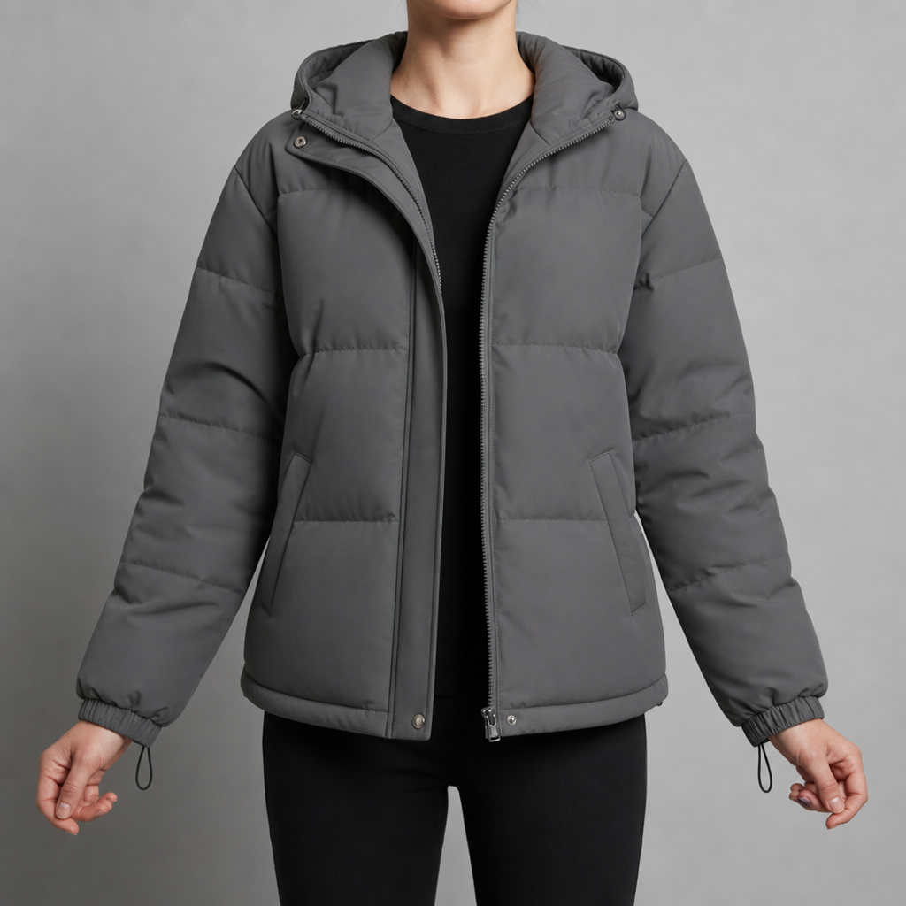 Women's Hooded Quilted Longline Puffer Jacket
