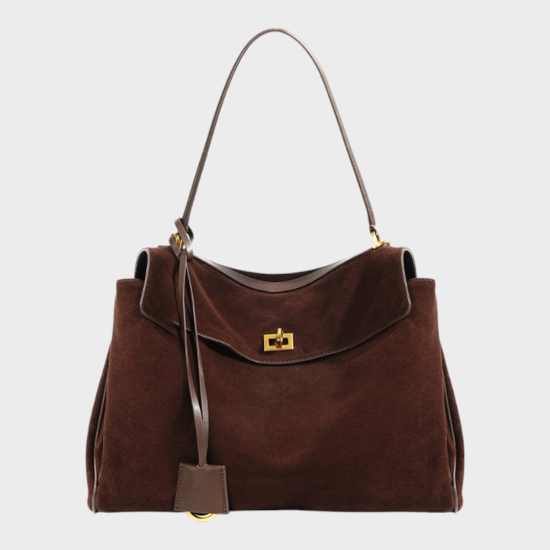 Sac à bandoulière pour femme, à rabat, poignée supérieure et fermoir à tourniquet