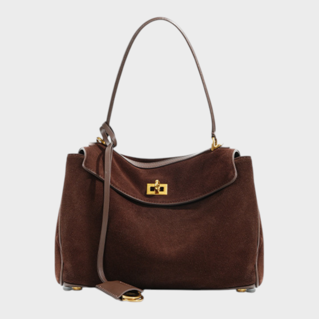 Sac à bandoulière pour femme, à rabat, poignée supérieure et fermoir à tourniquet