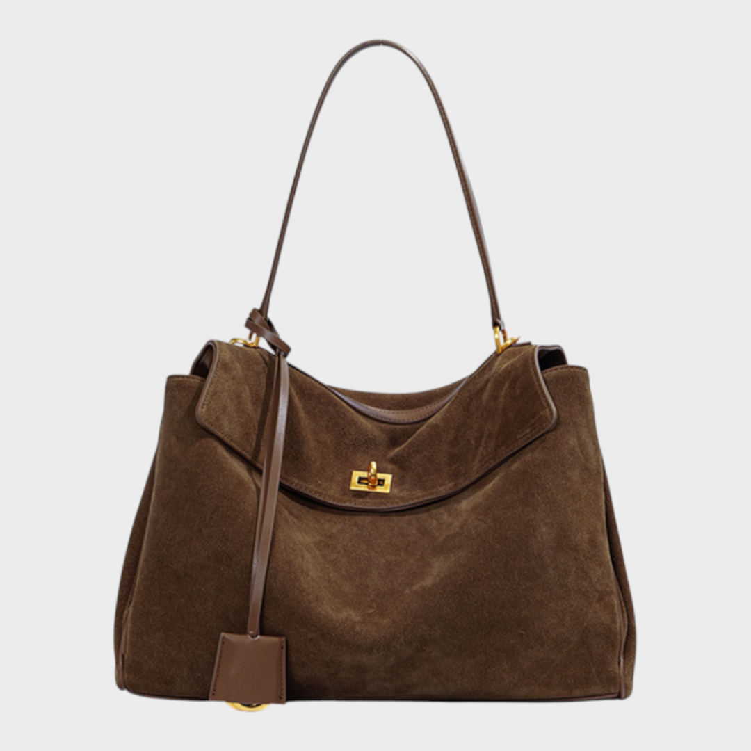 Sac à bandoulière pour femme, à rabat, poignée supérieure et fermoir à tourniquet