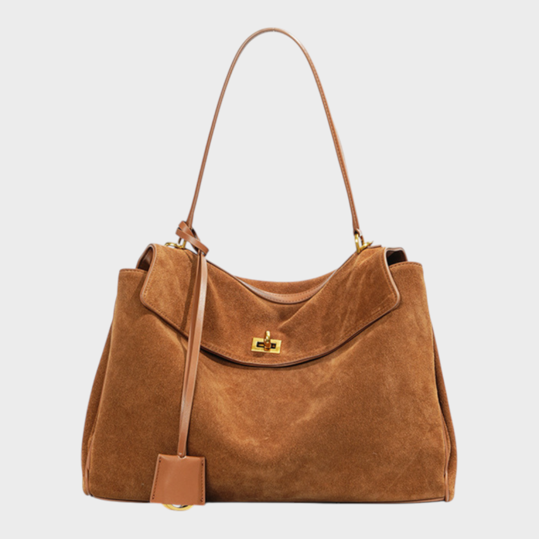Sac à bandoulière pour femme, à rabat, poignée supérieure et fermoir à tourniquet