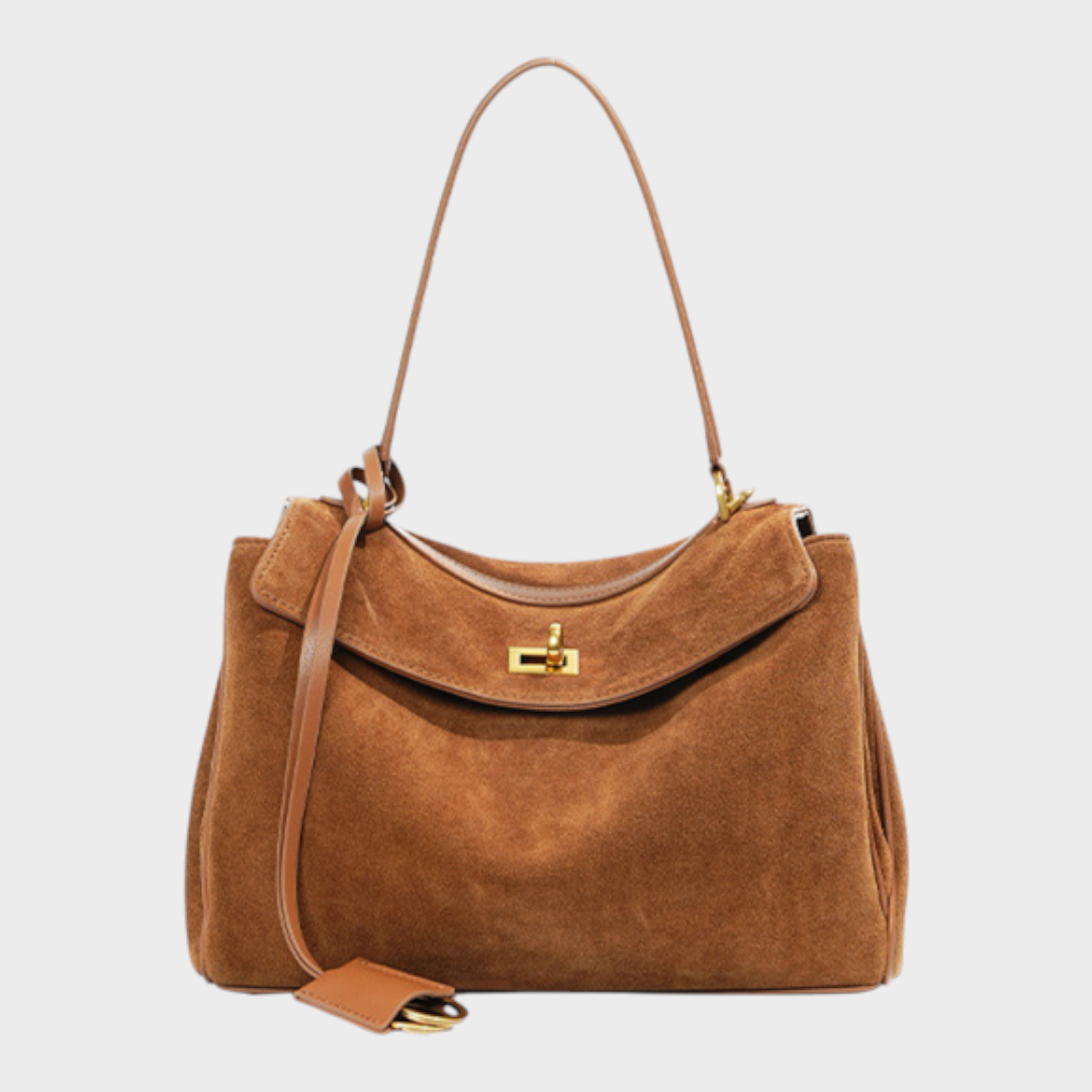 Sac à bandoulière pour femme, à rabat, poignée supérieure et fermoir à tourniquet