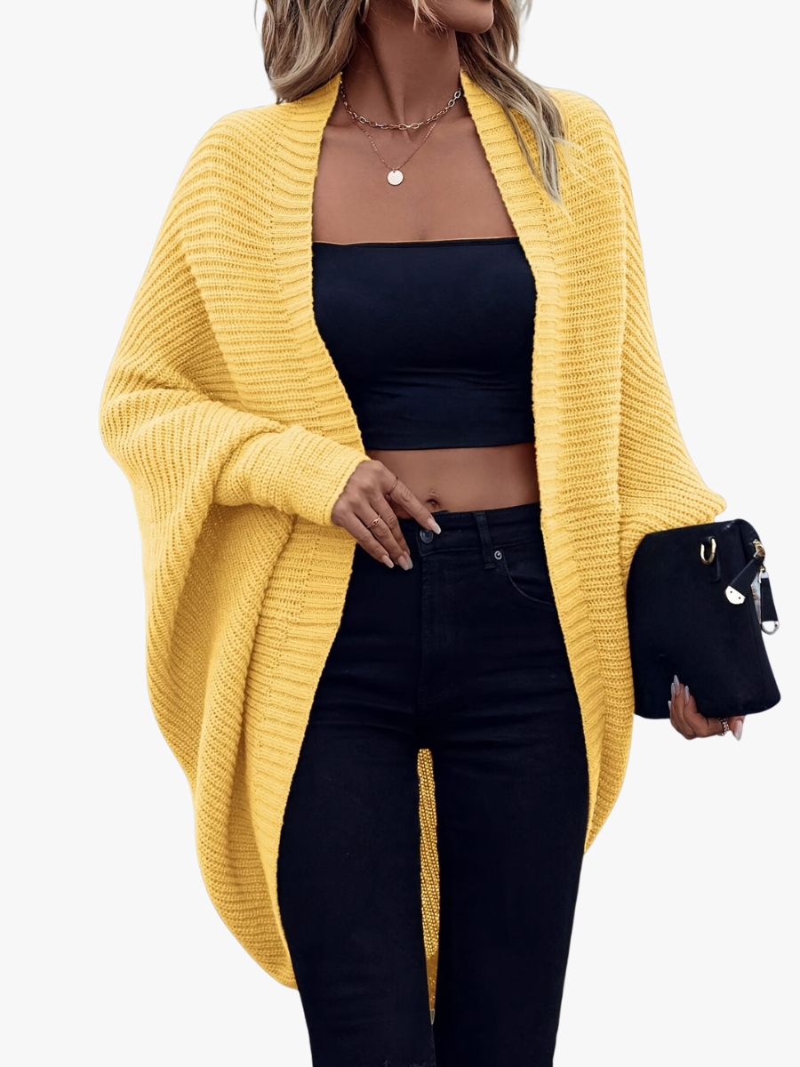 Women's Oversized Batwing Sleeve Open-Front Cardigan