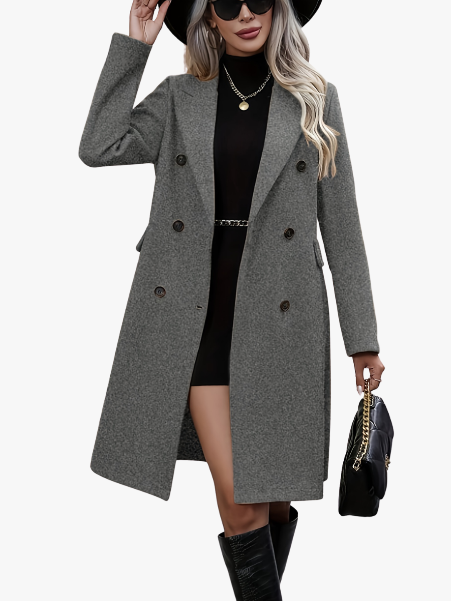 Women's Longline Double-Breasted Tailored Coat