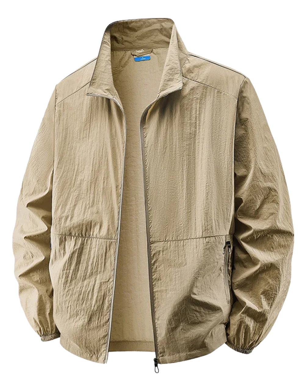 Veste légère pour homme à col montant et effet froissé