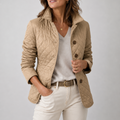 Veste matelassée à motif losanges pour femme, boutonnée sur le devant