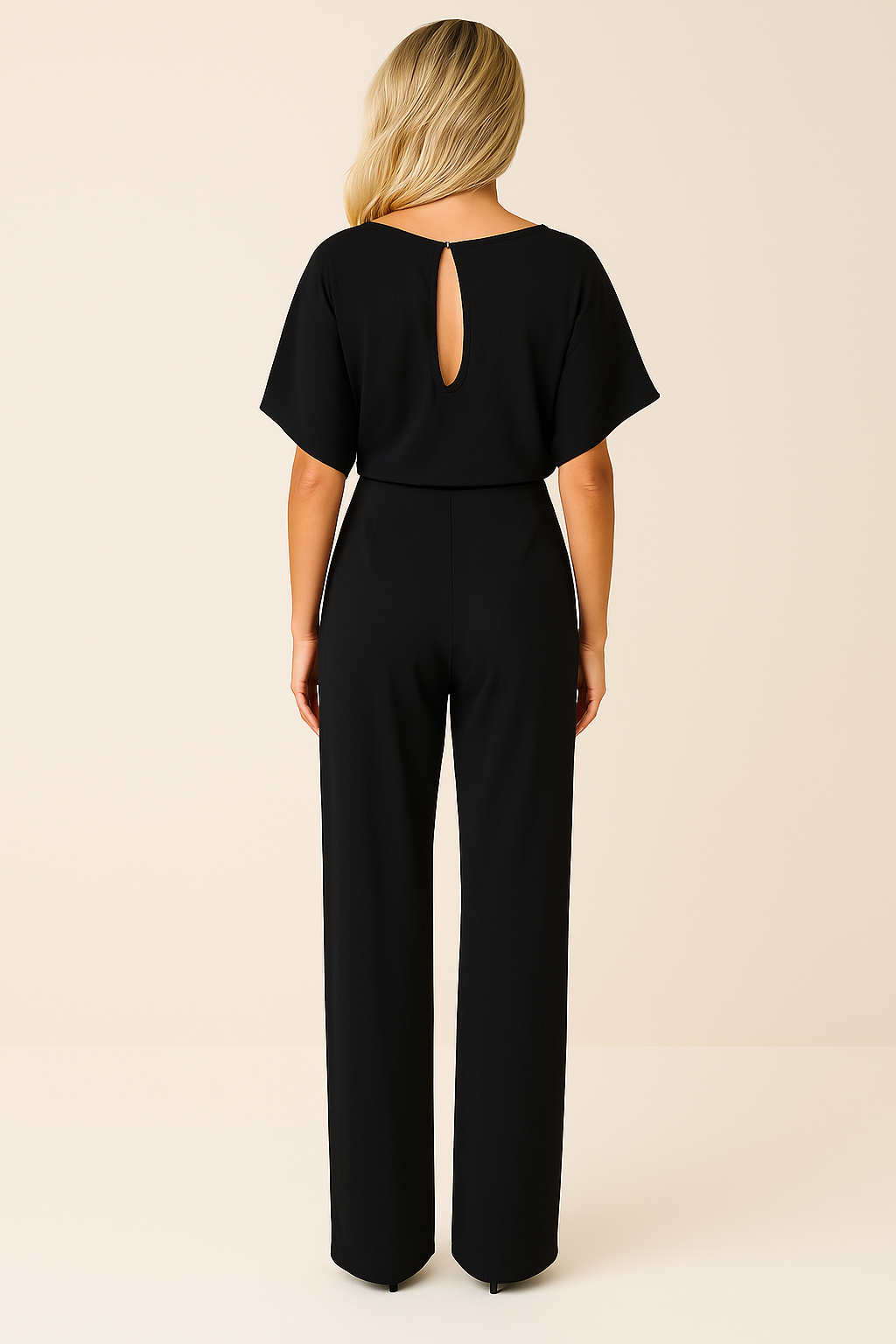 Belted Round Neck Wide Leg Jumpsuit