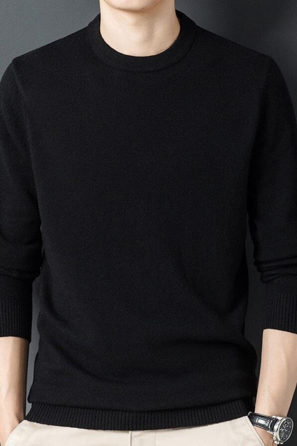 Men’s Essential Fine Knit Round Neck Pullover Sweater