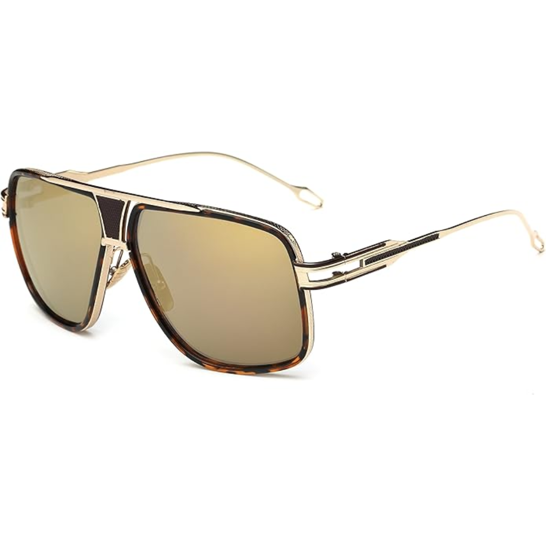Oversized Aviator Sunglasses with Alloy Frame