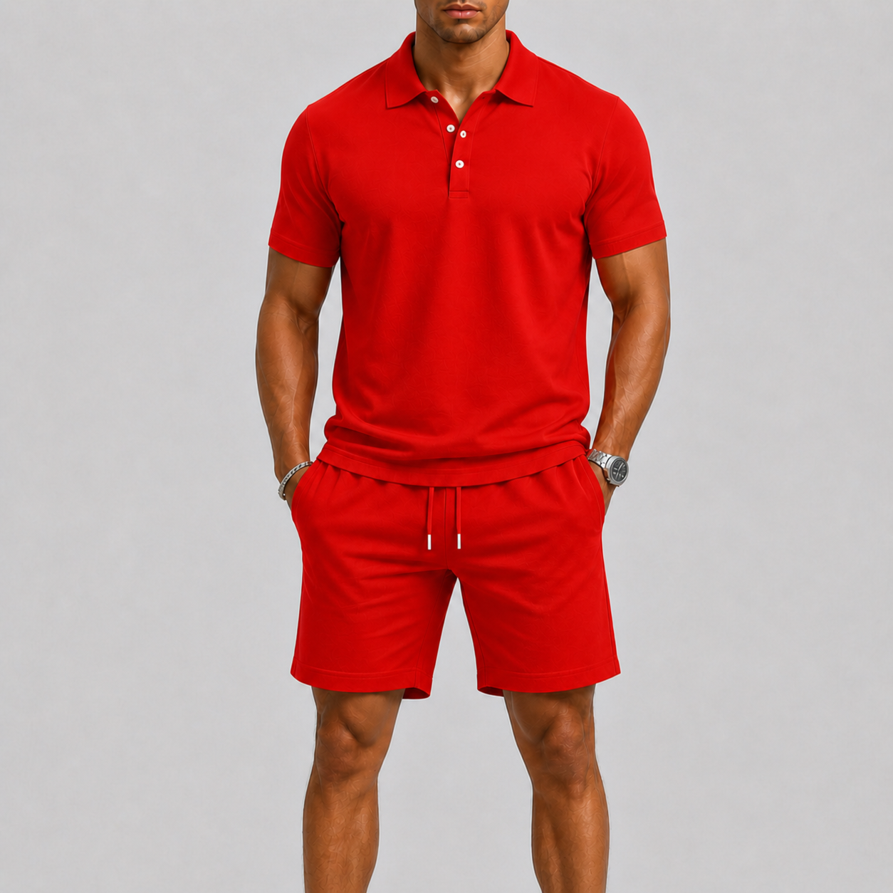 Ensemble deux pièces composé d’un polo en piqué et d’un short
