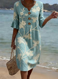 Embroidered Floral Midi Dress with Flutter Sleeves