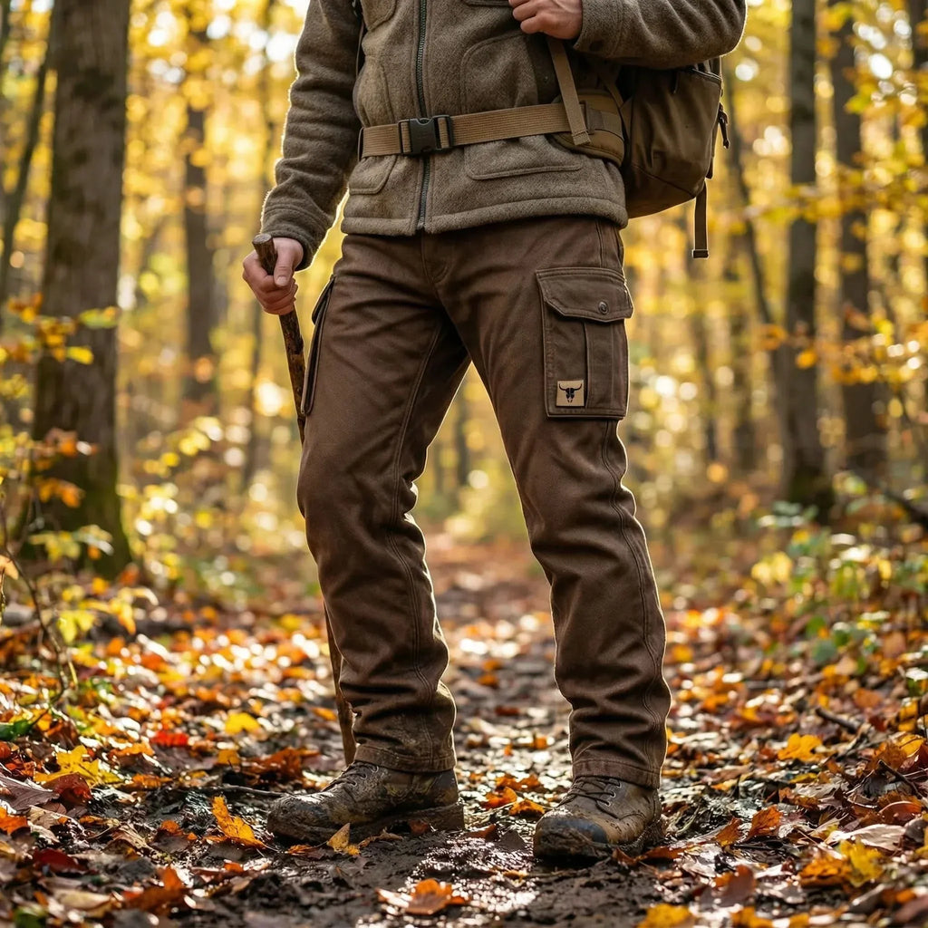 Pantalon cargo droit robuste pour homme avec ceinture