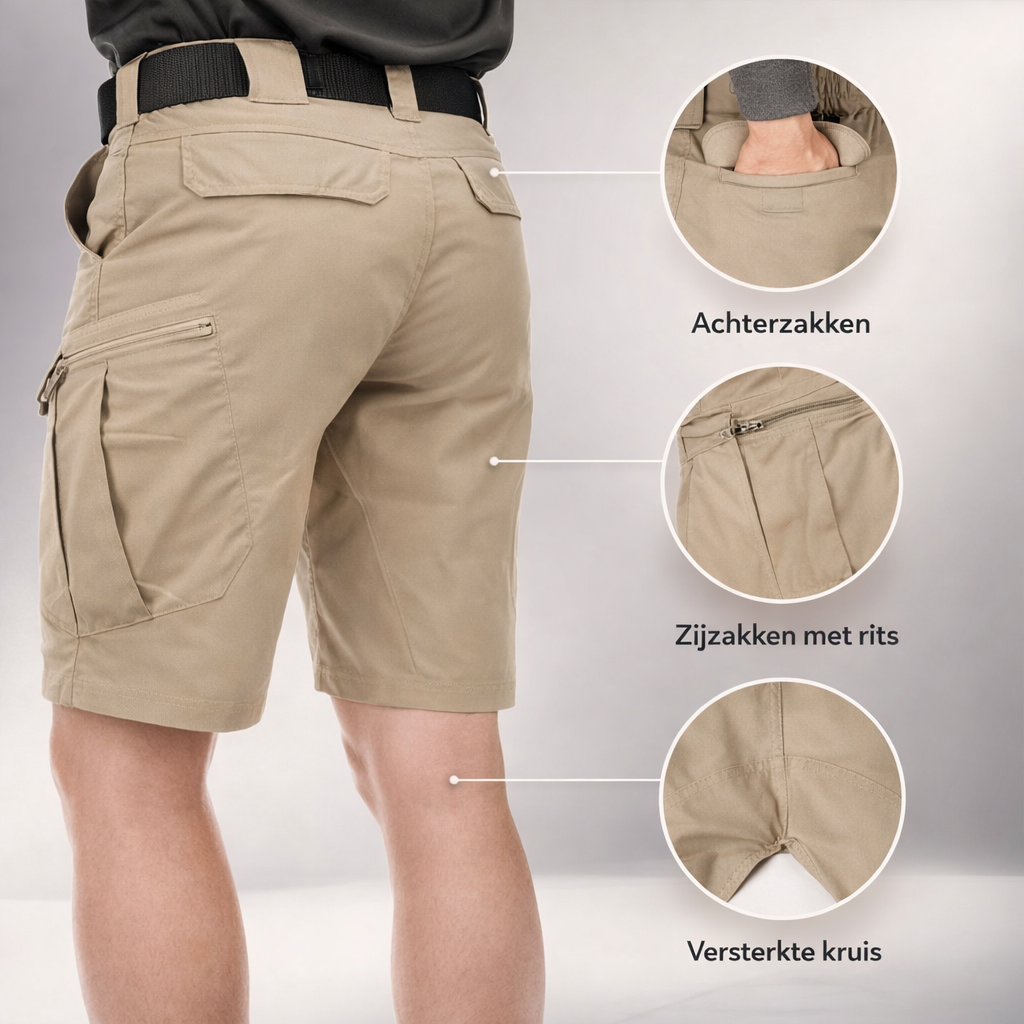 Short cargo tactif utilitaire à poches multiples