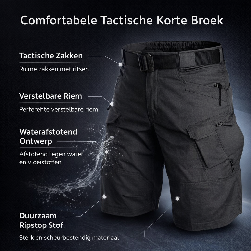 Short cargo tactif utilitaire à poches multiples