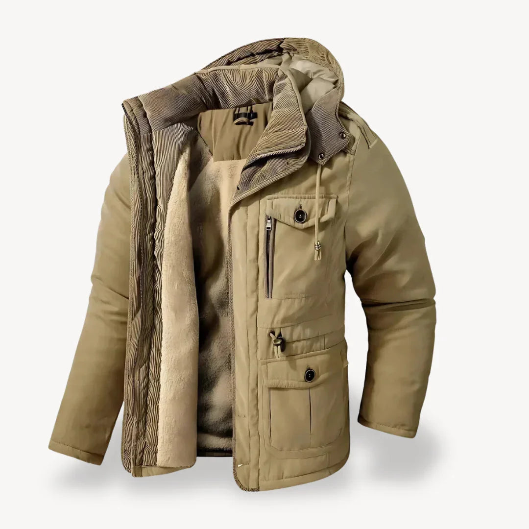 Men's Hooded Military Utility Parka Jacket