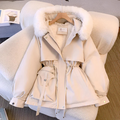 Parka pour femme à capuche en fausse fourrure, doublée en polaire, avec cordon de serrage