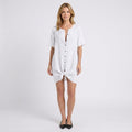 Women’s Linen Shirt Dress – Relaxed Button-Front Tunic Dress