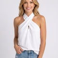 Top – Cross Halter Neck Draped Style