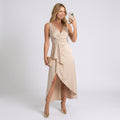 Midi Dress – Wrap Front High Low Elegant Style