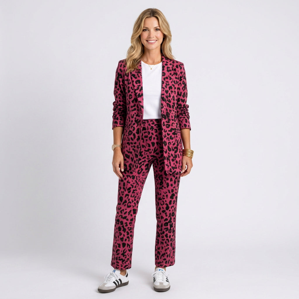 Suit Set – Animal Print Blazer and Trouser Style